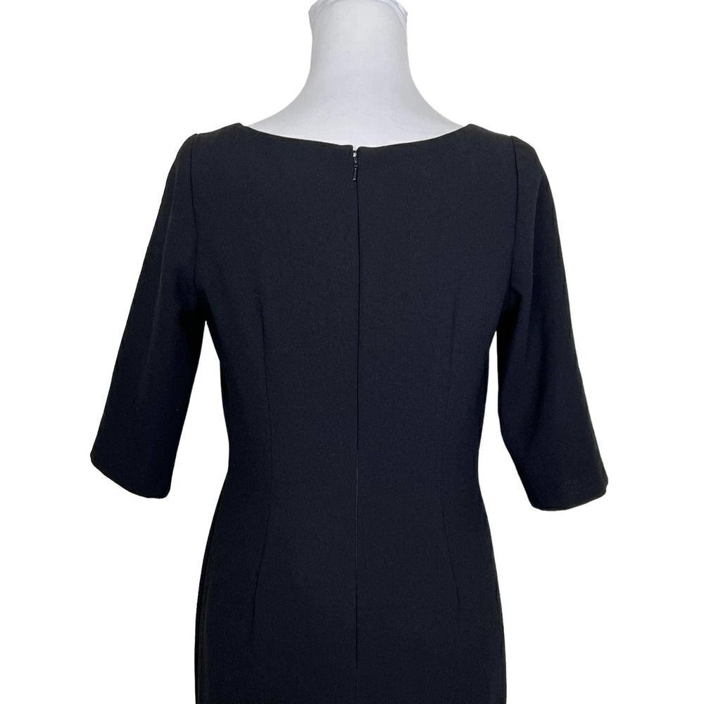 CARMEN Marc Valvo Dress Black Gold Metallic Beaded Hem Size 6 - Picture 7 of 13